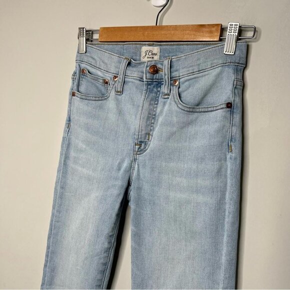 J Crew Denim Womens Size 25 9" High Rise Toothpick Light Wash Jeans Stretch Blue - Picture 3 of 13